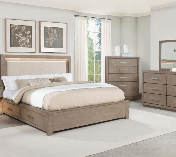 COASTER KENORA 5-PIECE QUEEN BEDROOM SET BARLEY BROWN