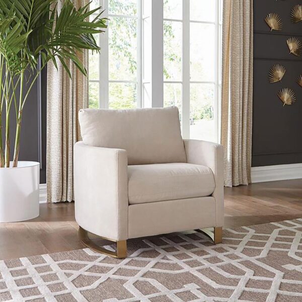 CORLISS UPHOLSTERED CURVED TRACK ARM CHAIR BEIGE