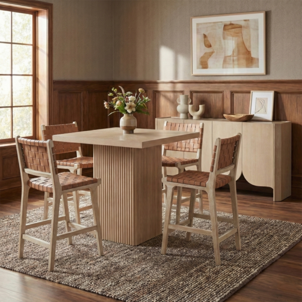 Entwine Vegan Leather Upholstered Counter Stool