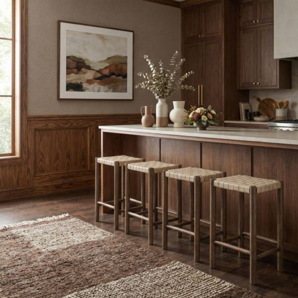 Entwine Vegan Leather Upholstered Counter Stool