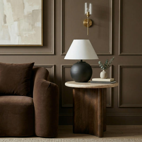 Pietra Travertine And Mango Wood End / Side Table
