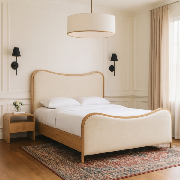 MERIDIAN Arvada Vegan Leather Upholstered Bed
