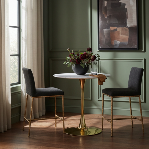 Reeves Chenille Fabric Upholstered Counter Stool