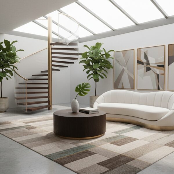 Nile Oak Wood Top And Metal Base Coffee Table