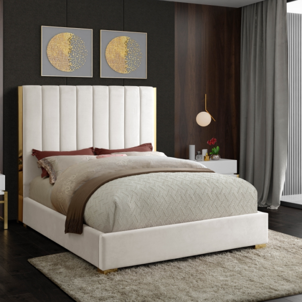 MERIDIAN Becca Velvet Upholstered Bed