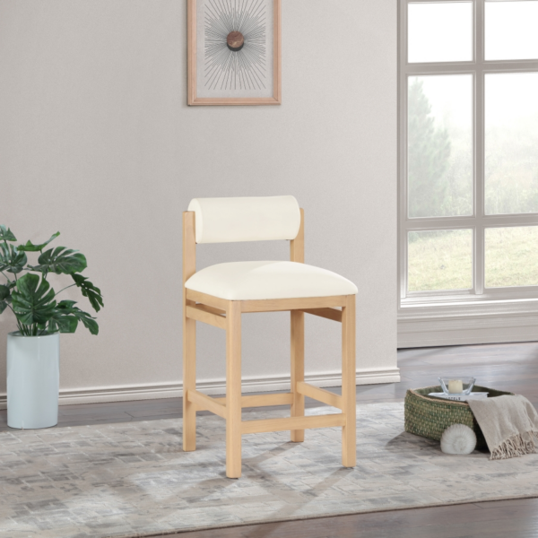 Roundhill Vegan Leather Upholstered Counter Stool