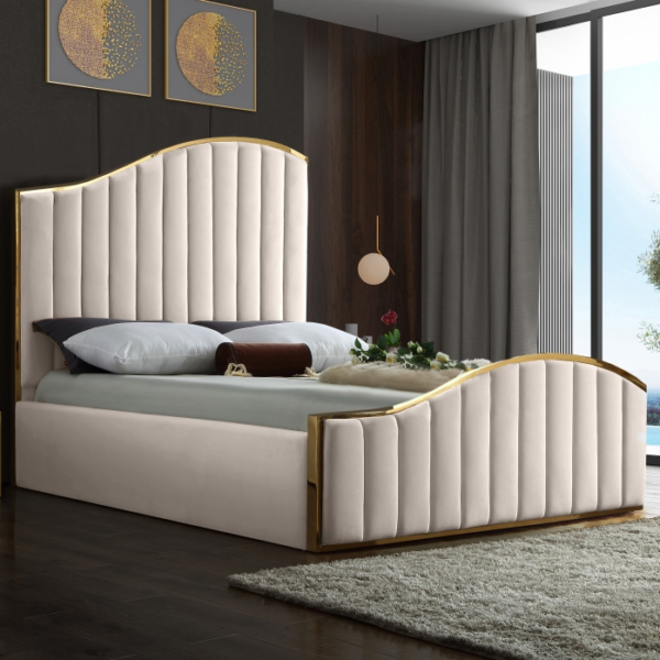 MERIDIAN Jolie Velvet Upholstered Bed