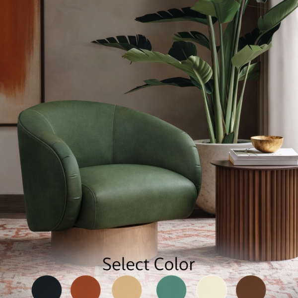 Gibson Vegan Leather Upholstered Swivel Accent Chair