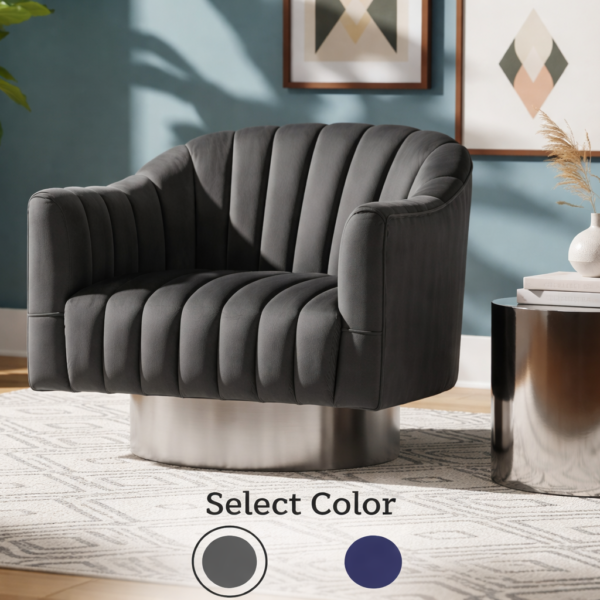 Farrah Velvet Upholstered Swivel Accent Chair