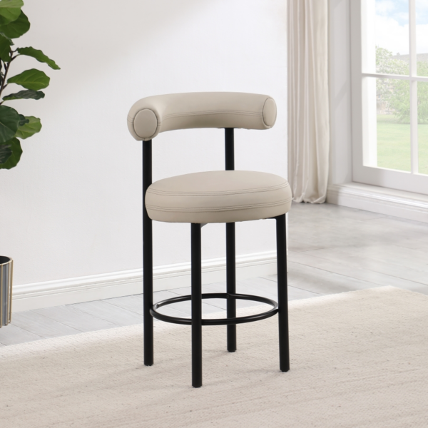 Bordeaux Vegan Leather Upholstered Counter Stool