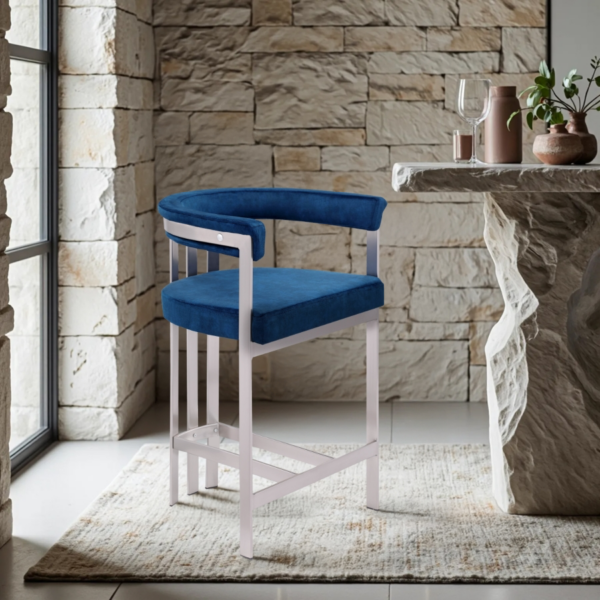 Marcello Velvet Upholstered Counter Stool