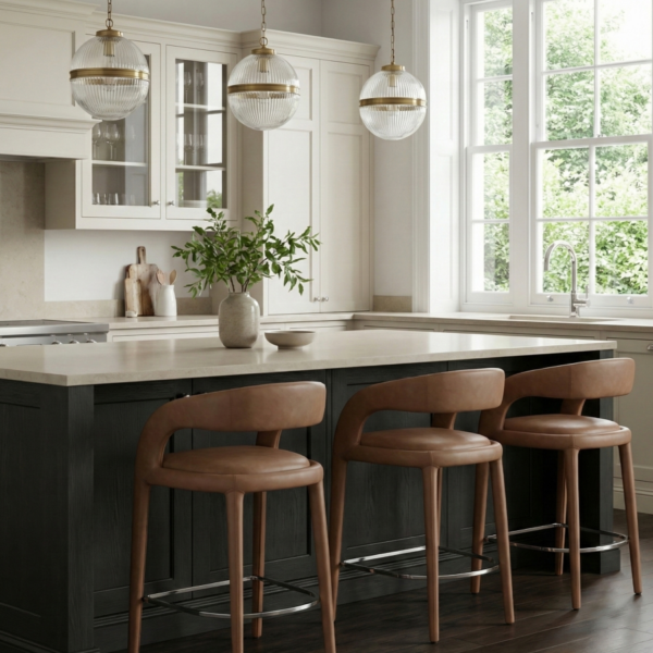 Sylvester Vegan Leather Upholstered Counter Stool