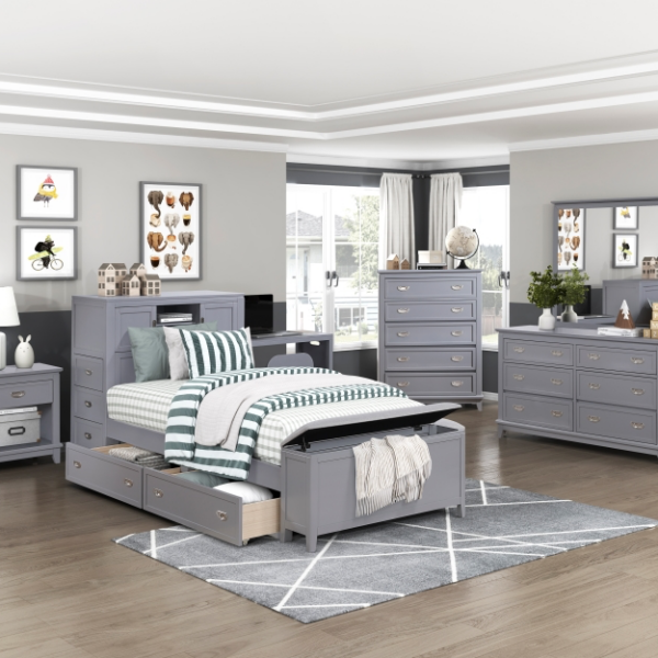 HOMELEGANCE SLOANE BUNK BED WITH STORAGE