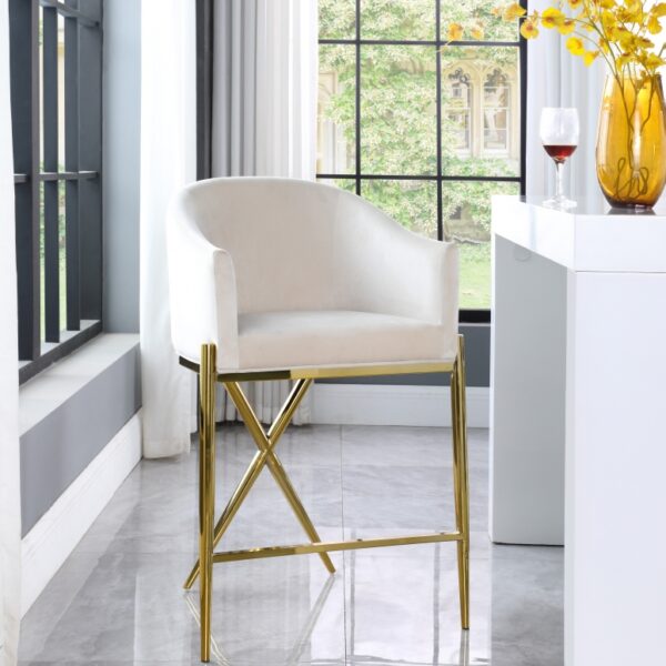Xavier Velvet Upholstered Counter Stool