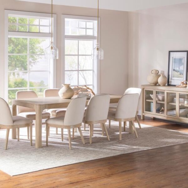 SOLANO 9-PIECE EXTENSION TABLE DINING SET WEATHERED MANGO